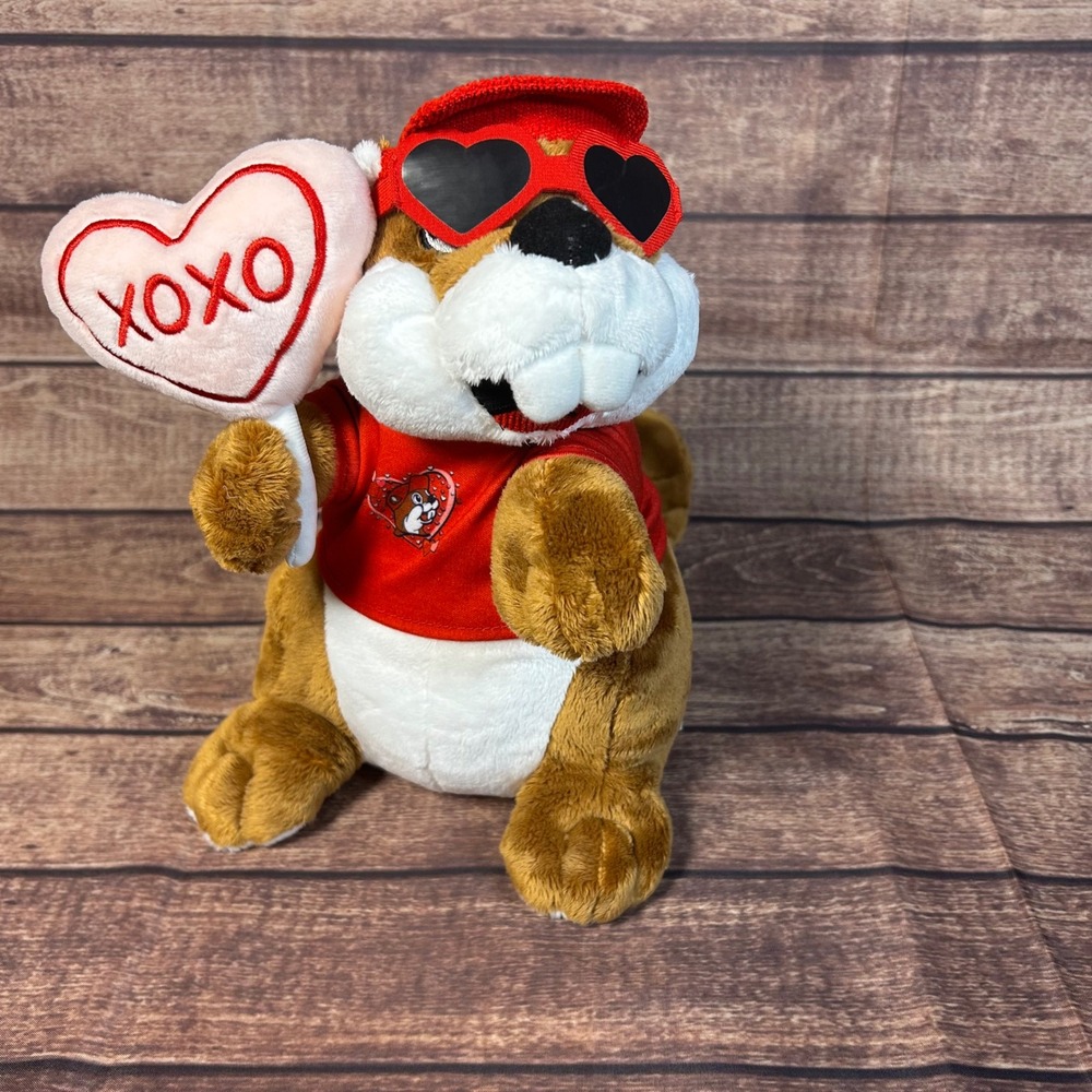 Buc-ee's Valentine's‎ Day 2026 Beaver Plush Sucker for Buc-ee's XOXO Heart 11"